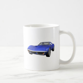 1970 Corvette Sports Car: Blue Finish Coffee Mug
