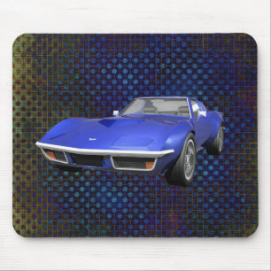 1970 Corvette Sports Car: Blue Finish: Mousepad
