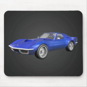 1970 Corvette Sports Car: Blue Finish: Mousepad