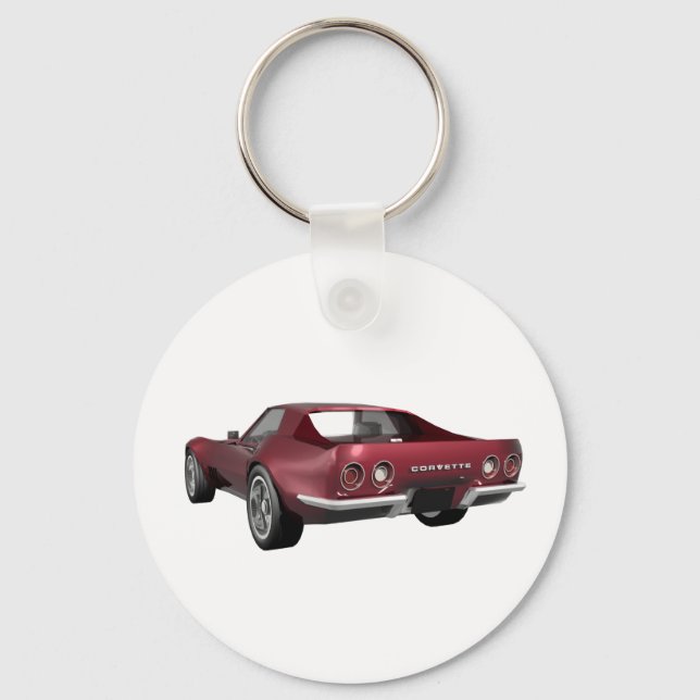 1970 Corvette Sports Car: Candy Apple Finish: Key Ring (Front)