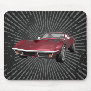 1970 Corvette Sports Car: Candy Apple Finish: Mouse Mat