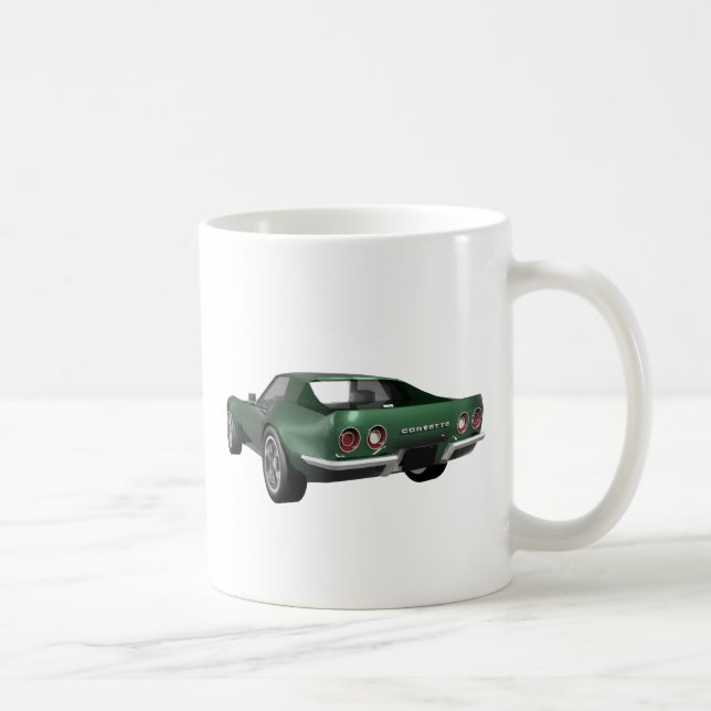 1970 Corvette Sports Car: Green Finish Coffee Mug (Right)