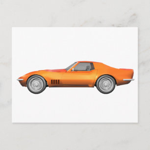1970 Corvette Sports Car: Orange Finish: Postcard