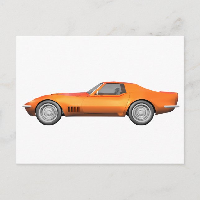 1970 Corvette Sports Car: Orange Finish: Postcard (Front)