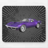 1970 Corvette Sports Car: Purple Finish: Mousepad
