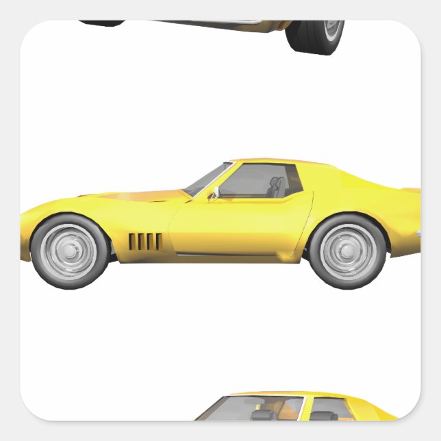 1970 Corvette: Yellow Finish: Square Sticker (Front)