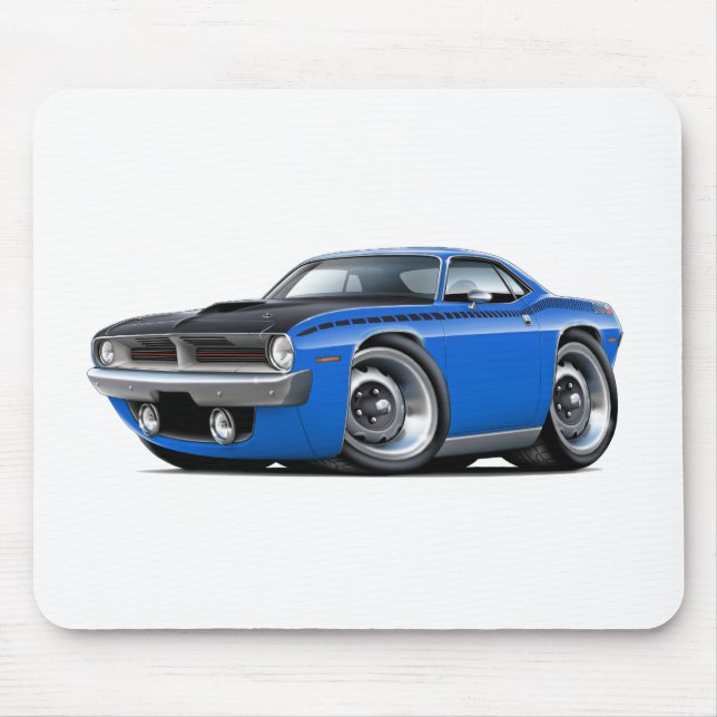 1970 Cuda AAR Blue Car Mouse Mat (Front)
