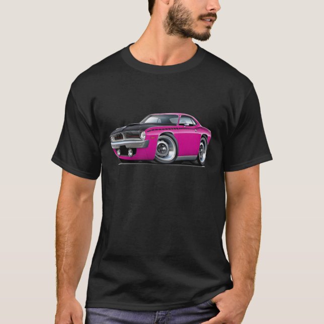 1970 Cuda AAR Pink Car T-Shirt (Front)