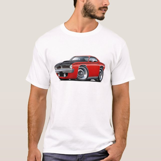 1970 Cuda AAR Red Car T-Shirt (Front)