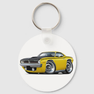 1970 Cuda AAR Yellow Car Key Ring
