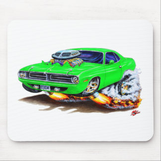 1970 Cuda Green Car Mouse Mat