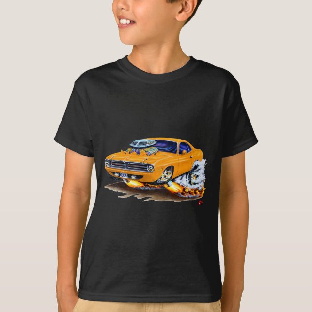 1970 Cuda Orange Car T-Shirt (Front)