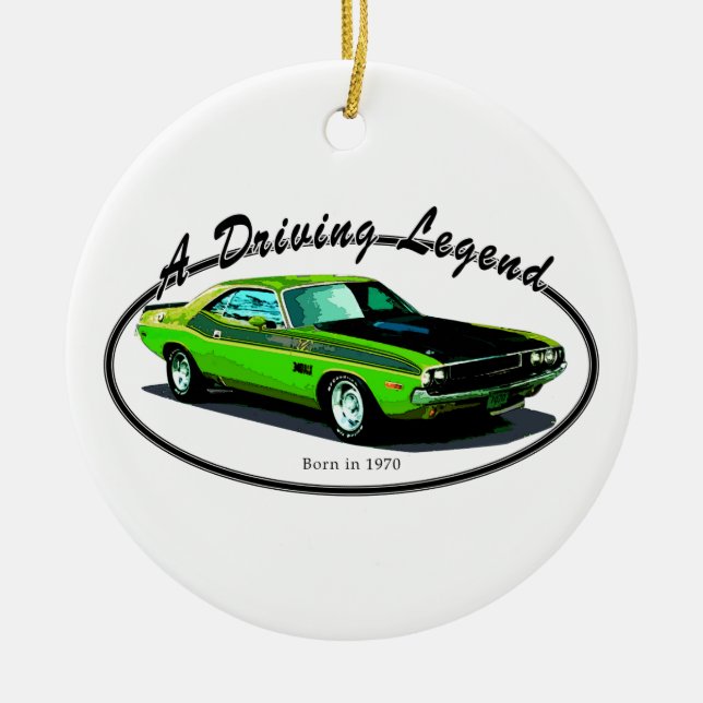 1970 Dodge challenger Ceramic Tree Decoration (Front)