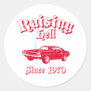 1970 Dodge Hemi Challenger Classic Round Sticker