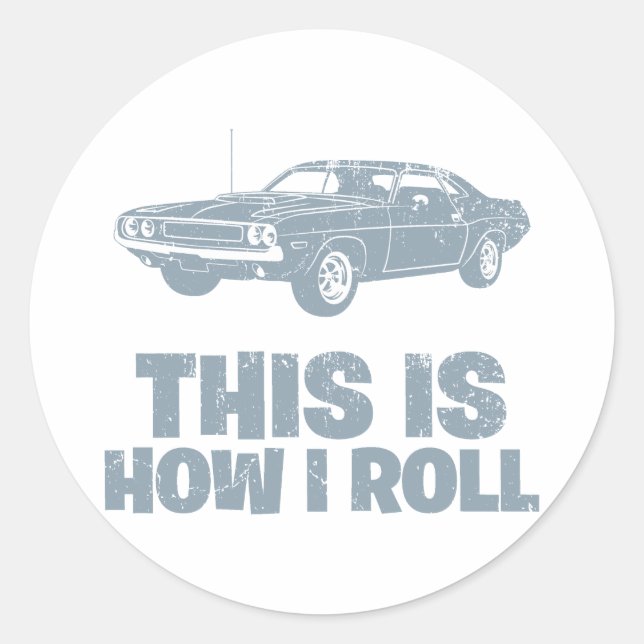 1970 Dodge Hemi Challenger Classic Round Sticker (Front)