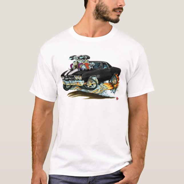 1970 El Camino Black-White Truck T-Shirt (Front)