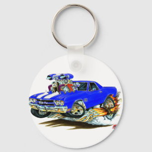 1970 El Camino Blue-White Truck Key Ring