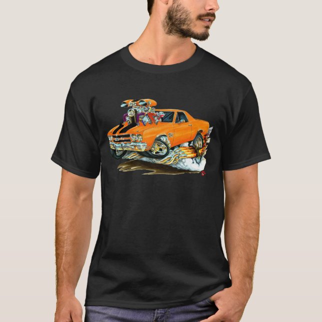 1970 El Camino Orange-Black Truck T-Shirt (Front)