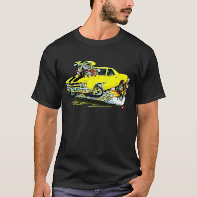 1970 El Camino Yellow-Black Truck T-Shirt (Front)