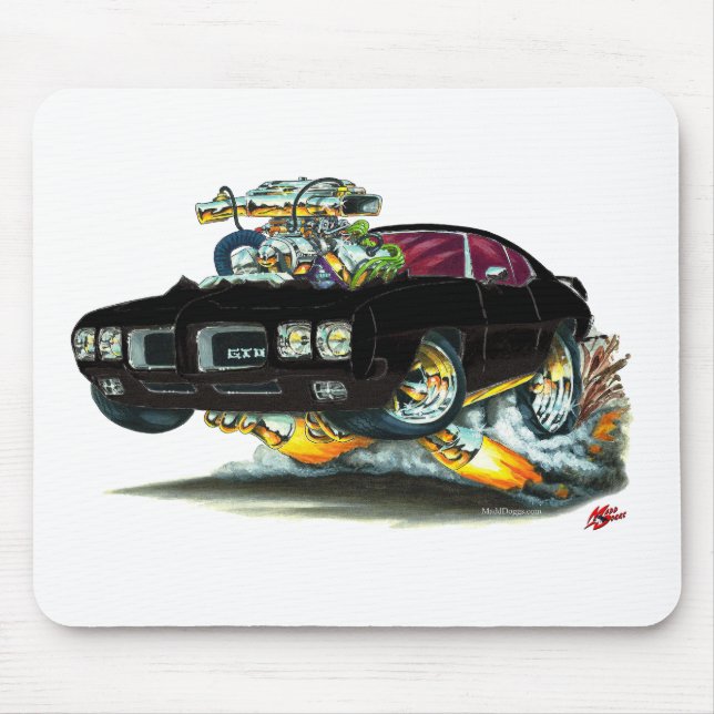 1970 GTO Black Car Mouse Mat (Front)