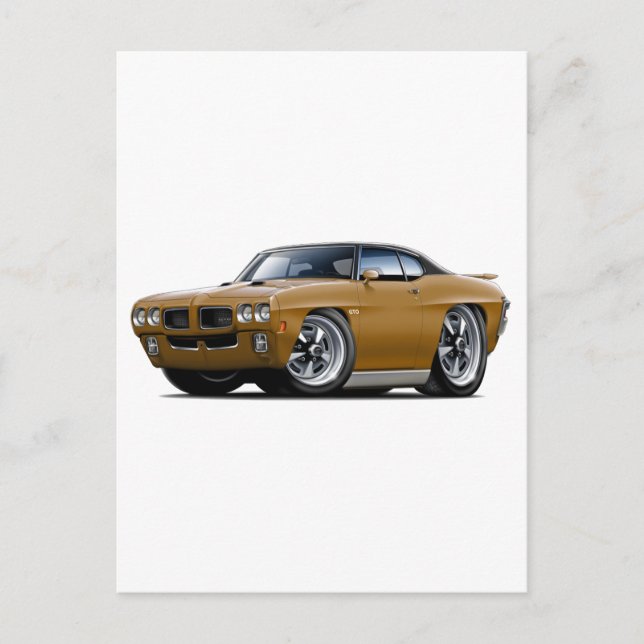 1970 GTO Gold-Black Top Postcard (Front)