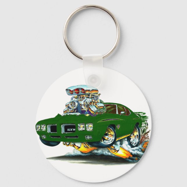 1970 GTO Judge Green Car Key Ring (Front)