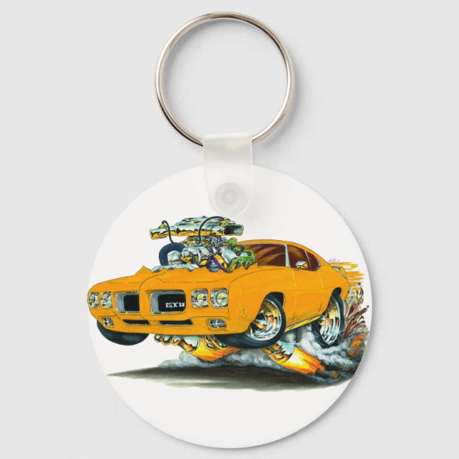 1970 GTO Orange Car Key Ring (Front)