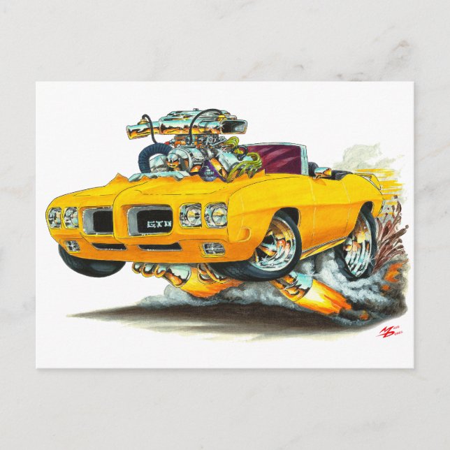 1970 GTO Orange Convertible Postcard (Front)