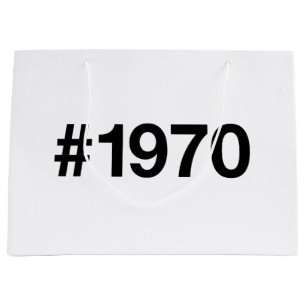 1970 Hashtag 55 Years Birthday Anniversary Large Gift Bag