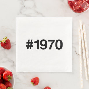 1970 Hashtag 55 Years Birthday Anniversary Napkin