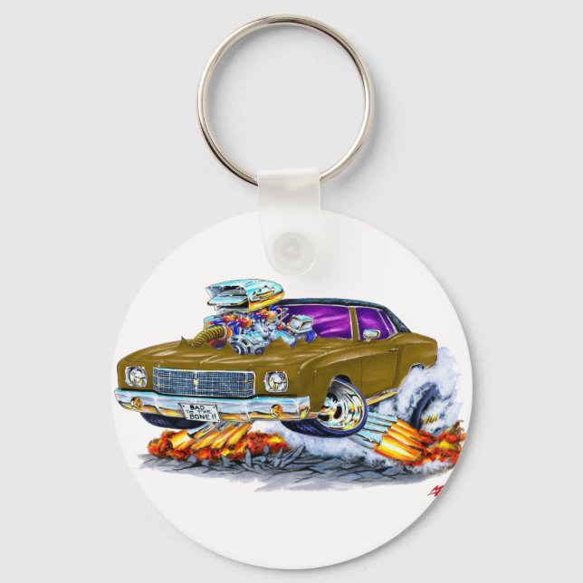 1970 Monte Carlo Brown Car Key Ring (Front)