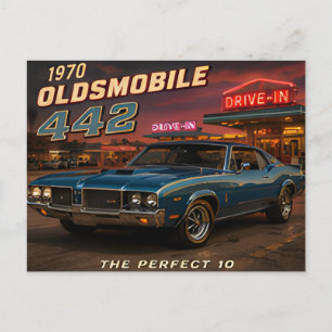1970 Oldsmobile 442 Classic American Car Postcard
