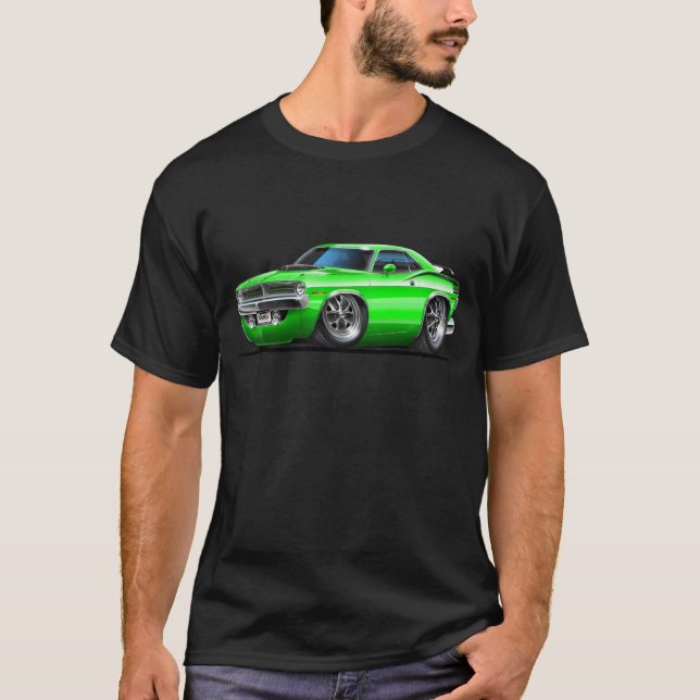 1970 Plymouth Cuda Green Car T-Shirt (Front)