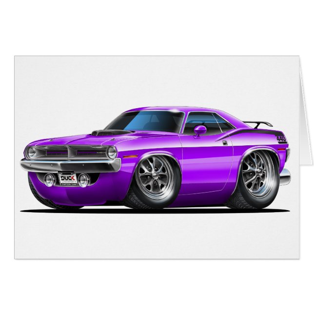 1970 Plymouth Cuda Purple Car (Front Horizontal)