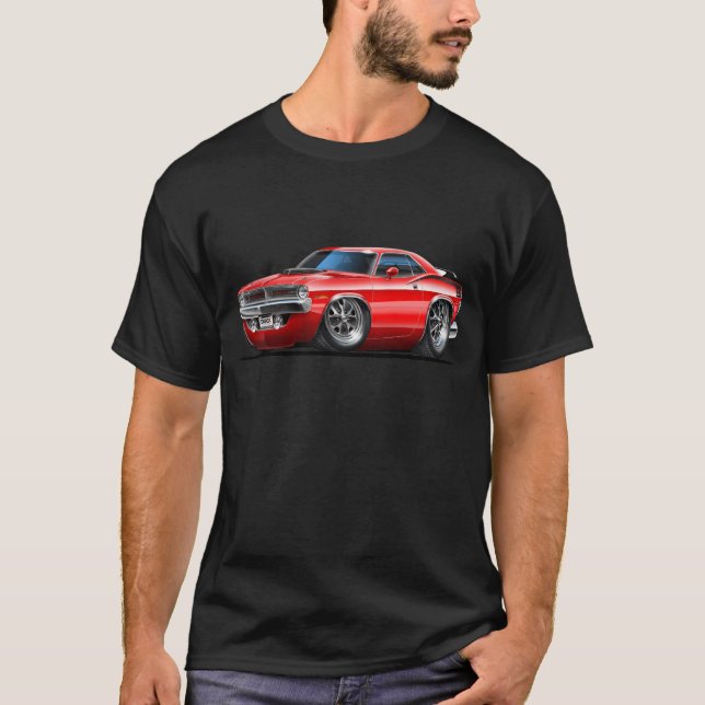 1970 Plymouth Cuda Red Car T-Shirt (Front)