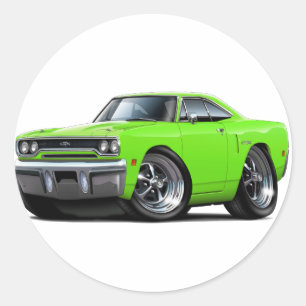 1970 Plymouth GTX Lime Car Classic Round Sticker
