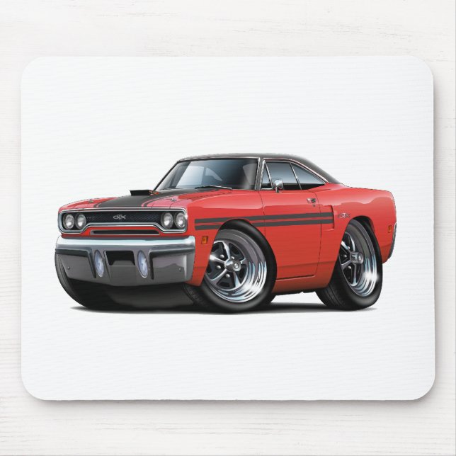 1970 Plymouth GTX Red-Black Top Car Mouse Mat (Front)