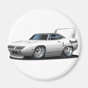 1970 Plymouth Superbird White Car Magnet