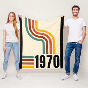 1970 Retro Stripe Rainbow Vintage Blanket