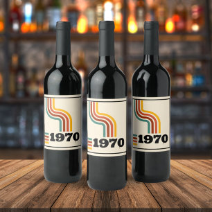1970 Retro Vintage Poster Birthday or Reunion Wine Label