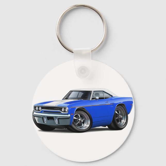 1970 Roadrunner Blue-White Top Key Ring (Front)