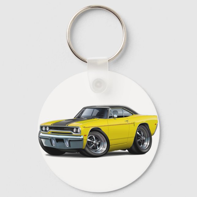 1970 Roadrunner Yellow-Black Stripe Key Ring (Front)
