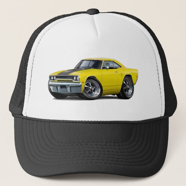 1970 Roadrunner Yellow-Black Trucker Hat (Front)