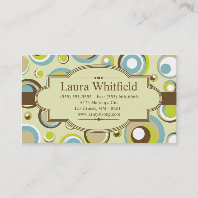 1970’s Retro Circle Pattern Print Business Card (Front)