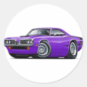 1970 Super Bee Purple-Black C-Stripe Classic Round Sticker