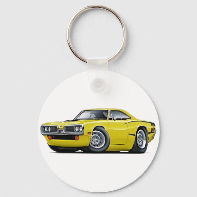 1970 Super Bee Yellow-Black C-Stripe Key Ring (Front)