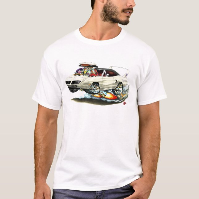 1970 Superbird White Car T-Shirt (Front)
