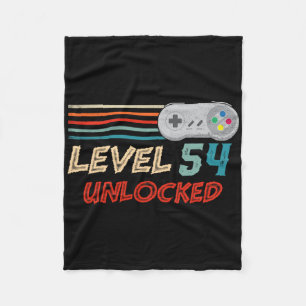 1970 Unlocked Level 54 Birthday Video Game Control Fleece Blanket