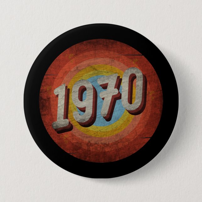 1970 VINTAGE 7.5 CM ROUND BADGE (Front)