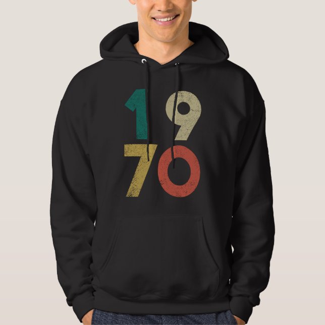 1970 Vintage Birthday Retro Hoodie (Front)